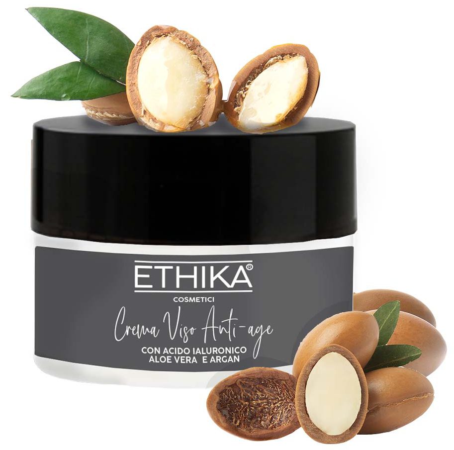 CREMA VISO ANTI-AGE CON ACIDO IALURONICO, ALOE VERA E ARGAN